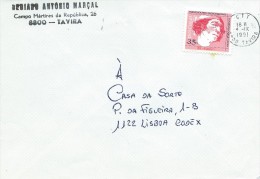 TIMBRES -  STAMPS- LETTRE - MARCOPHILIE - PORTUGAL -  NAVEGATEUR GIL EANES - CACHET 04-09-1991- TAVIRA - Lettres & Documents