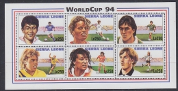 Sierra Leone 1994 Football World Cup USA 6v In M/s  ** Mnh (WC026A) - 1994 – USA