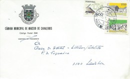 TIMBRES -  STAMPS- LETTRE - MARCOPHILIE - PORTUGAL -  MAISONS TYPIQUES - CACHET - 07-01-1991- MACEDO DE CAVALEIROS - Lettres & Documents