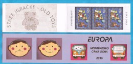 2015 EUROPA CEPT  CRNA GORA MONTENEGRO  OLD TOYS  KINDER ALTE SPIELZEUGE  BOOKLET- -TYP A MNH - 2015