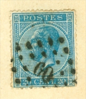 België/Belgique 18  L 60  Bruxelles  Nipa + 0 - 1865-1866 Profile Left