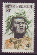 Polinesia, 1958/60 - 4f Man With Headdress - Nr.186 Usato° - Gebraucht