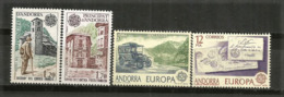 ANDORRA / ANDORRE. Europa 1979. Facteur Français Vers 1900,autobus Postal 1912,etc.  4 T-p Neufs **  Côte 13,00 € - Sonstige & Ohne Zuordnung