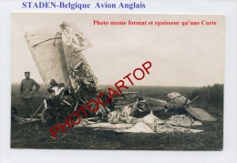 STADEN-Avion Anglais Abattu-Photo Allemande-Guerre 14-18-1 WK-BELGIQUE-Flandern-Fliegerei-Aviation-Aircraft-Militaria- - Staden