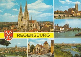 20078- REGENSBURG- PANORAMA, CATHEDRAL, BRIDGE, SHIP - Regensburg