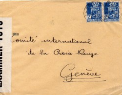 ALGERIE LETTRE CENSUREE POUR LA SUISSE 1943 - Cartas & Documentos