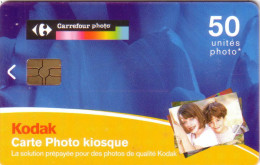 FRANCE CARTE A PUCE KODAK CARREFOUR PHOTO 50U PHOTO KIOSQUE SUPERBE - Cartes De Salon Et Démonstration