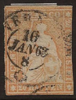 SWITZERLAND 1854 20r SG 50 U KK154 - Used Stamps