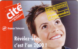 TICKET CARTE MAGNETIQUE SPONSOR FRANCE TELECOM AN 2000 FILLE GIRL LA GEODE CITE DES SCIENCES RARE UT - Andere & Zonder Classificatie