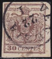 ANTICHI STATI LOMBARDO VENETO 1850 Stemma 30c Usato  Prezzo Catalogo Euro 40 - Lombardy-Venetia