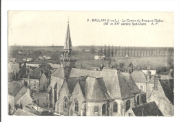 Cp, 37, Ballan, Le Centre Du Bourg Et L´Eglise, Sud Ouest - Ballan-Miré