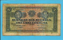 MOZAMBIQUE - 1 LIBRA ESTERLINA - 15.09.1919 - Pick R6a - Hand Sign. - BANCO DA BEIRA - PORTUGAL - Mozambico