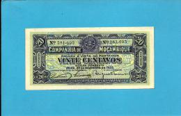 MOZAMBIQUE - 20 CENTAVOS - 25.11.1933 - Pick R29 - UNC. - PAGO 5.11.1942 - COMPANHIA DE MOÇAMBIQUE - PORTUGAL - Mozambique