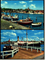 2 X Flensburg  -  Blick über Die Förde Auf Die Stadt  -  An Der Fördebrücke  -  Ansichtskarten Ca. 1970   (4451) - Flensburg