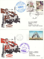 Dubai - Belgique - Sabena - 2 Lettres De 1976 - Vol Aller Et Retour Bruxelles - Dubai - Dubai