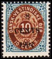 1902. Surcharge. Local, Black Surcharge. 8 CENTS 1902 On 10 C. Blue/brown. Normal Frame... (Michel: 24 A I (AFA 19w)) - - Dänisch-Westindien