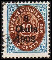 1902. Surcharge. Copenhagen Surcharge. 8 Cents 1902 On 10 C. Blue/brown. Normal Frame. ... (Michel: 26 I (AFA 21z)) - JF - Deens West-Indië