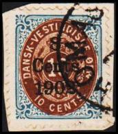 1902. Surcharge. Copenhagen Surcharge. 8 Cents 1902 On 10 C. Blue/brown. Normal Frame. ... (Michel: 26 I (AFA 21w)) - JF - Danish West Indies