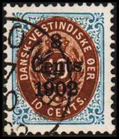 1902. Surcharge. Copenhagen Surcharge. 8 Cents 1902 On 10 C. Blue/brown. Normal Frame. (Michel: 26 I) - JF128168 - Deens West-Indië