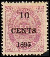 1895. Surcharge. 10 CENTS 1895 On 50 C. Pale Grayviolet Second Print. Scarce. Defektive. (Michel: 15) - JF128210 - Danish West Indies