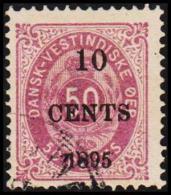 1895. Surcharge. 10 CENTS 1895 On 50 C. Violet. (Michel: 15) - JF128213 - Dänisch-Westindien