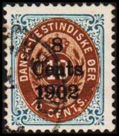 1902. Surcharge. Copenhagen Surcharge. 8 Cents 1902 On 10 C. Blue/brown. Normal Frame. ... (Michel: 26 I (AFA 21z)) - JF - Deens West-Indië