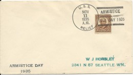 USA - 1935 - ENVELOPPE Avec CACHET NAVAL Du U.S.S RELIEF - ARMISTICE DAY - Poststempel