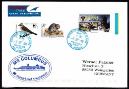 ANTARCTIC, CHILE/GERMANY, MS"COLUMBUS",stopover PTA Arenas, 7.12.2000, Ships Cachet !! Look Scan II 30.4-36 - Expediciones Antárticas