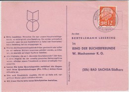 Saarland Heuss Mi 387 PSt I Stempel Niederkirchen ü St Wendel Kte 1957 - Storia Postale