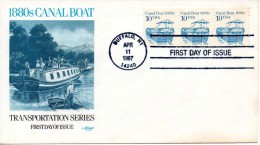 USA - 1987 - Enveloppe 1er Jour Transport En Péniche Sur Canal (Yvert 1706) - 1981-1990