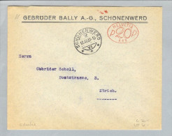Motiv Bekleidung Schuhe 1931-12-12 Brief Gebr. Bally AG - Affranchissements Mécaniques