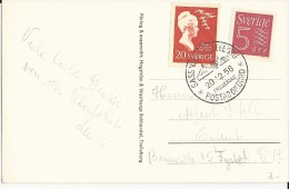 SUEDE - 1958 - CARTE Du PAQUEBOT MS "TRELLEBORG" Avec CACHET MARITIME LIGNE "SASSNITZ à TRELLEBORG"  => ERFURT - Cartas & Documentos