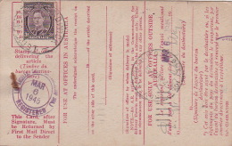 Australia 1945 3d Brown King George VI On Advise Of Delivery Card - Brieven En Documenten