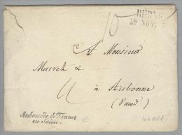 MOTIV Botschaft Ambassade De France En Suisse Bern 1832-11-28 Br.>Aubonne M.3 Briefen - ...-1845 Prefilatelia