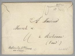 MOTIV Botschaft Ambassade De France En Suisse Bern 1832-11-28 Br.>Aubonne M.3 Briefen - ...-1845 Préphilatélie