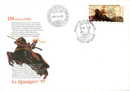 HONGRIE. N°3586 De 1997 Sur Enveloppe 1er Jour. Miklos Toldi/chevalier Légendaire. - Cuentos, Fabulas Y Leyendas