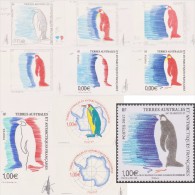 TAAF 2015 Michel 884. 9 Dessins Originaux, Partiellement Retenus, Dont Esquisses. Manchots Empereurs - Imperforates, Proofs & Errors