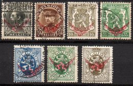 Belgique ; 1929 à 41 ; N° Y: Service , 7 Tp  ; Ob. ;  Divers ; Cote Y : 2.10 E. - Other & Unclassified