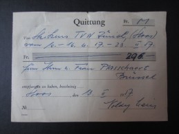 QUITTUNG (M1515) ZURICH (2 Vues) 1957 Stoos - 1950 - ...