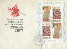 Türkisch Zypern 1982 Europal Block 3 FDC (SG5998) - Brieven En Documenten