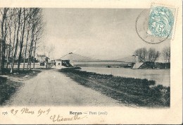 2  Cpa De  BORAN       (  60  )    Pont   ( Aval  )  Et  Place  De  L'Eglise - Boran-sur-Oise