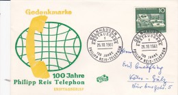 Germany 1962 Hilippe Reiss Telephone FDC - FDC: Covers