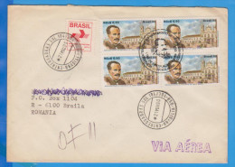 BRAZIL COVER SEND ROMANIA PERSONALITIES - Lettres & Documents