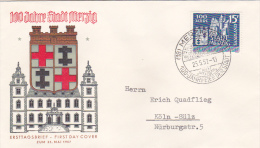 SAAR 1957 Merzig 100th Anniversary FDC - FDC