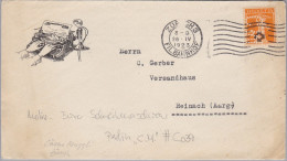 MOTIV BÜRO 1923-04-26 Zürich 3 Perfin Brief "C.M." #C039 Cäsar Muggli ZH - Frankeermachinen