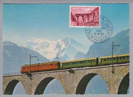 MOTIV Eisenbahn 1963 Maximumkarte Lötschberg-Simplon-Bahn - Bahnwesen