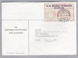 MOTIV ENERGIE 1971-10-18 Klosters Freistempel Bündner Kraftwerke Klosters - Affranchissements Mécaniques