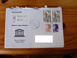 U01 Lettres Recommandée UNESCO N° 92 X2 - Lettres & Documents