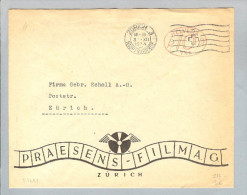 Motiv Film 1934-12-31 Brief Mit Firmenfreistempel #755 Praesens-Film AG - Postage Meters