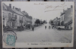 Carte Postale Ancienne Guérigny Nièvre Faubourg De Châtre Animé - Guerigny